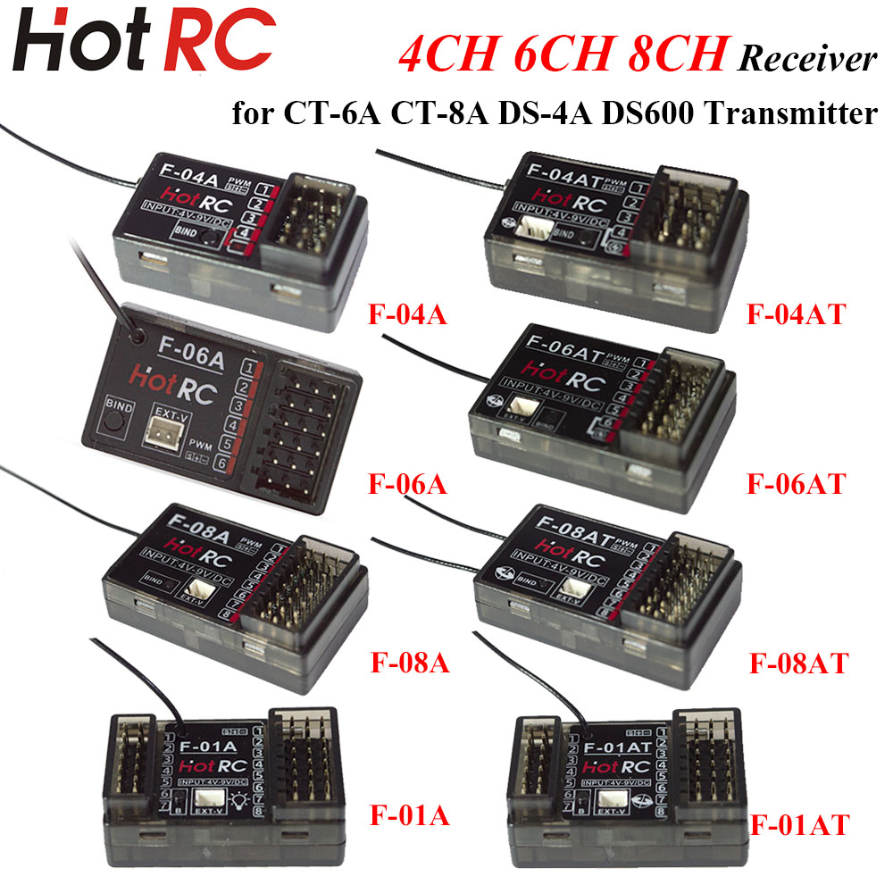 Drone Racing Receiver - HOTRC 2.4Ghz 4/6/8チャンネル F-04A F-06AT F-08AT