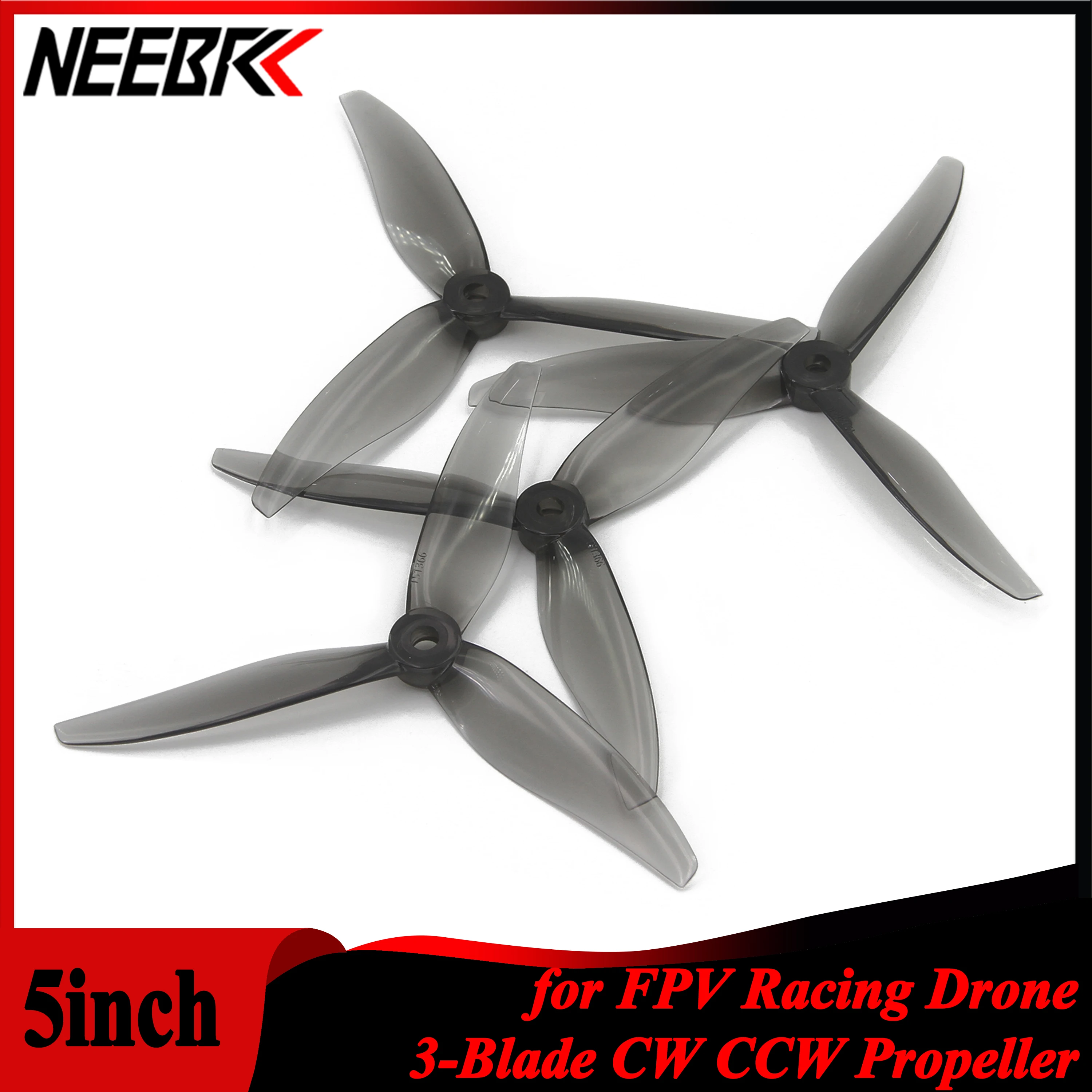 Drone Racing Motor - NEEBRC-3-Blade fpvレーシングドローン用プロペラ,rc飛行機,クワッドコプター,ブラシレスモーター,日曜大工の部品,5インチ,12ペア