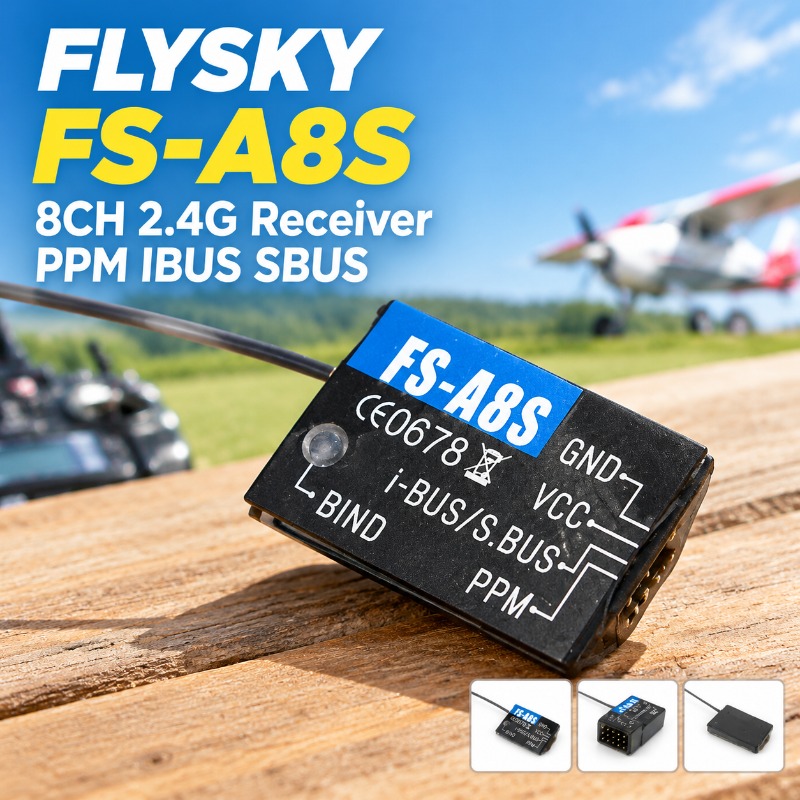 FS-A8S 2.4G 8チャンネル ミニRC受信機。PPM - Drone Racing Receiver のレビューと価格